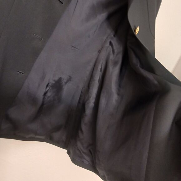 Faconnable Tailleur Albert Goldberg Navy Blue Women's BLAZER Sz 42 GOLD BUTTONS - Picture 9 of 11